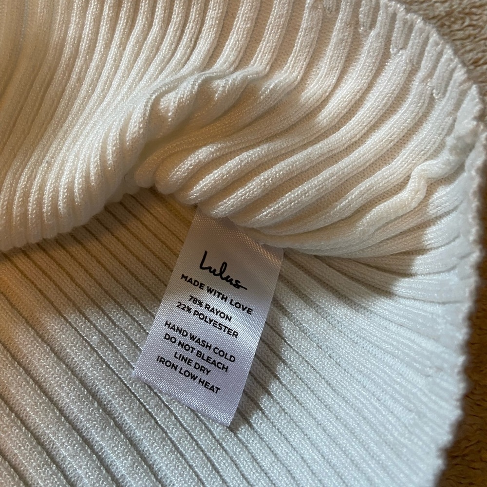 Lulu's Cream Ribbed Turtleneck Sweater - Picture 3 of 6